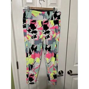 DKNY Sport Abstract‎ Print High Waist Legging With Pockets size XL